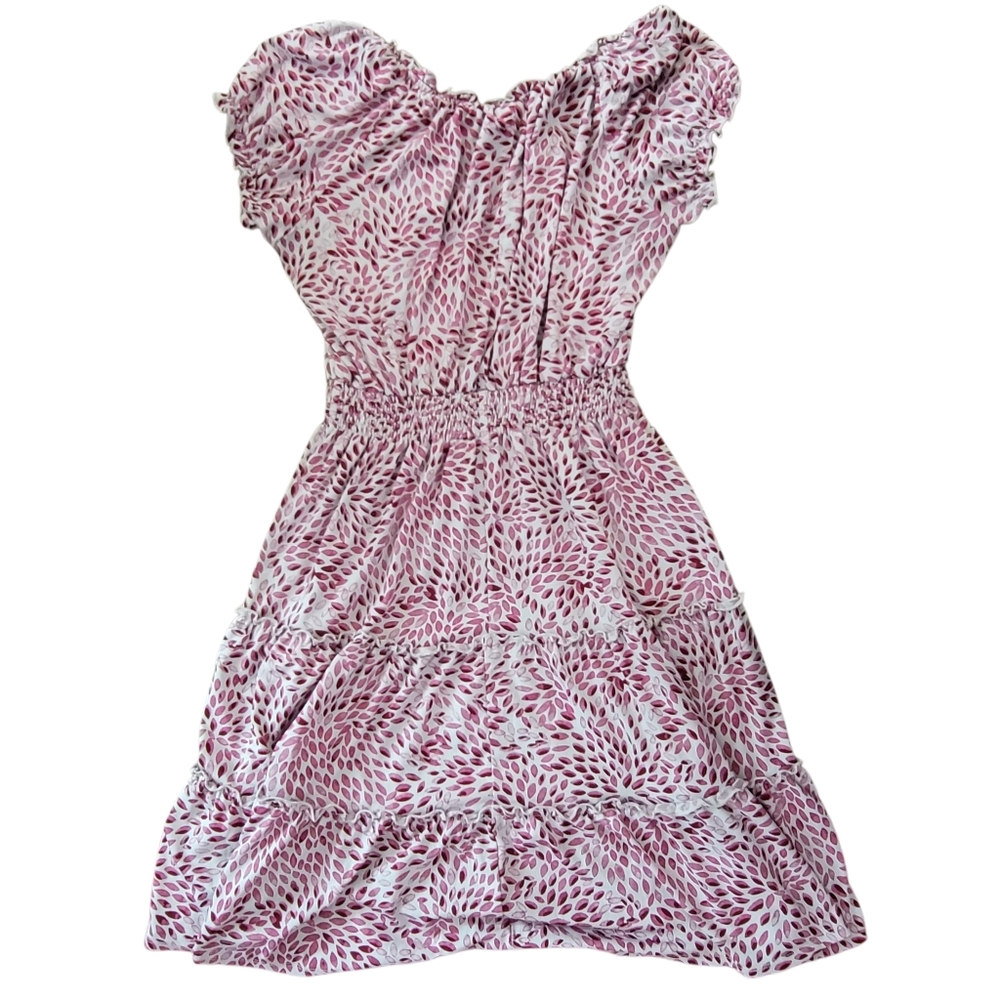 Kate And Lily Pink Patterned Ruffle Midi Dress - Picture 5 of 7
